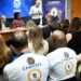 Prefeito Dário Saadi e equipe do Camprev na Sala Azul durante cerimônia