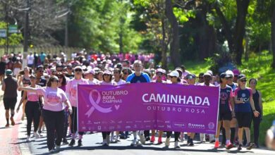 Caminhada alusiva ao Outubro Rosa na Lagoa do Taquaral