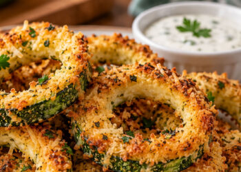 Anéis de abobrinha com parmesão