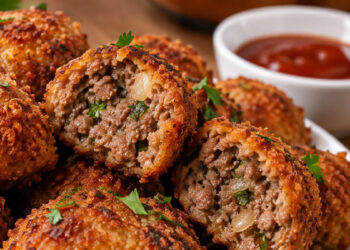 Bolinho de carne moída crocante