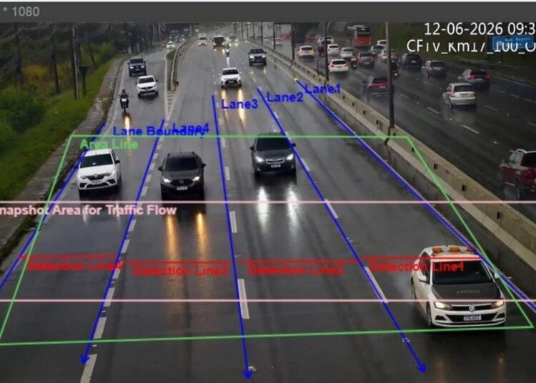 Câmeras de vigilância em rodovia