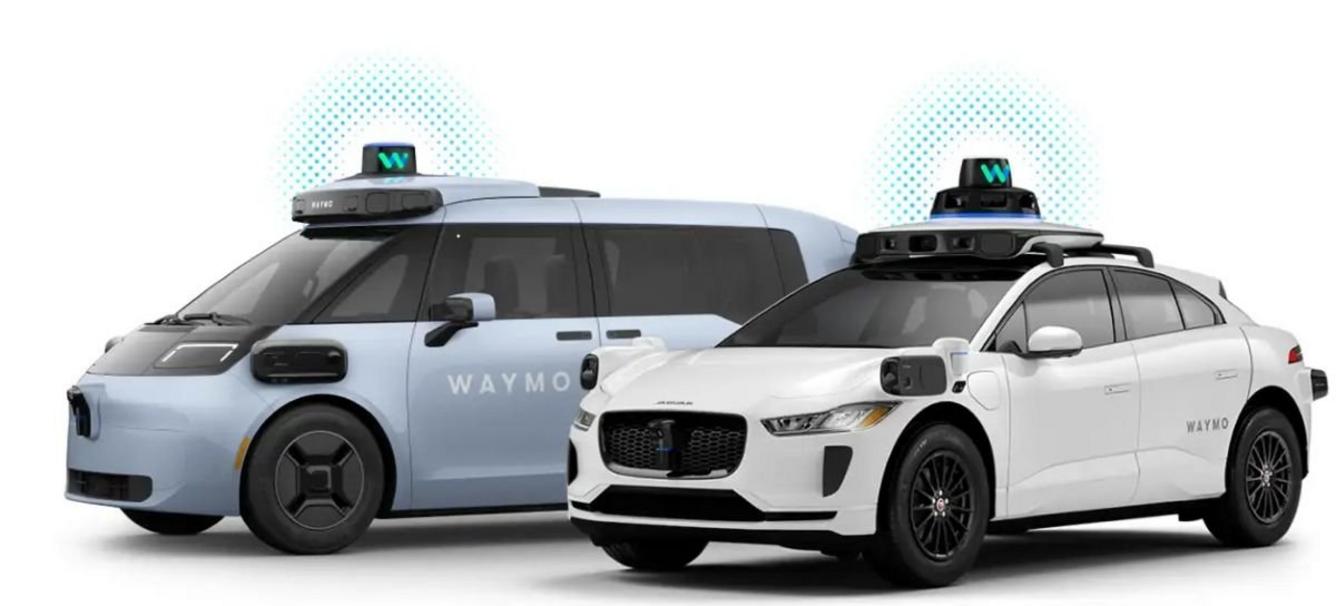 Imagem ilustrativa dos robotáxis da Waymo.