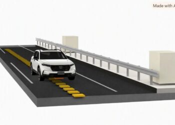 Estrada com tecnologia de recarga elétrica