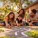 Família se divertindo ao ar livre