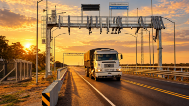 Imagem do sistema de pedágio eletrônico na rodovia MT-130