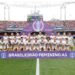 Jogadoras do São Paulo comemorando título do Brasileirão Feminino.