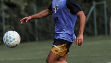 Treino do São Paulo em preparação para a partida contra o Vasco