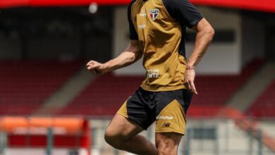 Jogadores do São Paulo em treinamento