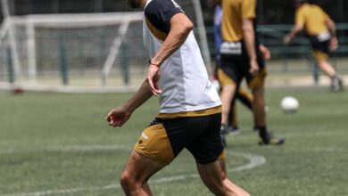 Jogadores do São Paulo treinando