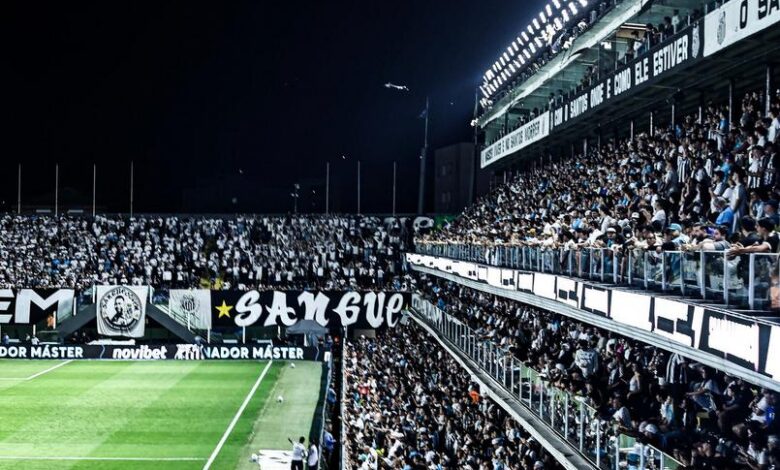 Torcedores do Santos preparados para o jogo