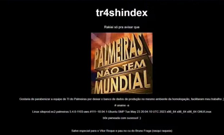 Site do Palmeiras invadido por hackers