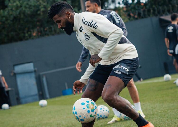 Elenco do Santos preparando-se para clássico