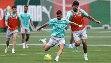 Jogadores do Palmeiras em ação