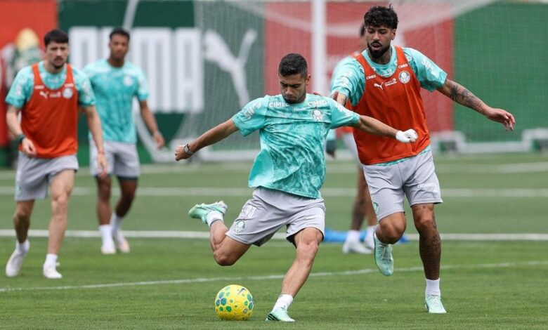 Jogadores do Palmeiras em ação