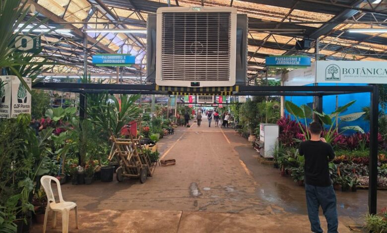 Equipamento ajuda na conservação de plantas comercializadas no espaço e aumenta conforto para visitantes e trabalhadores