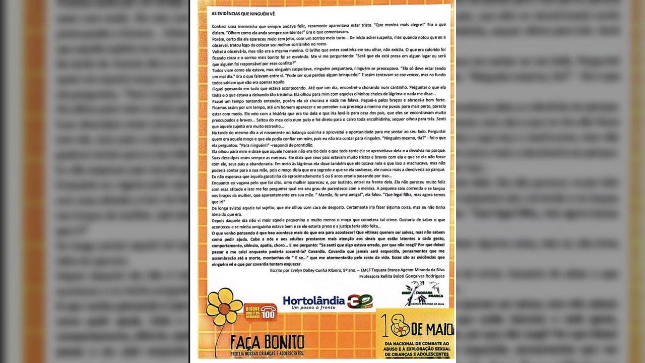 “Conscientização e enfrentamento às violências contra crianças e adolescentes”