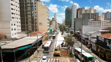 avenida Moraes Salles com obras de implantação do pavimento rígido do BRT