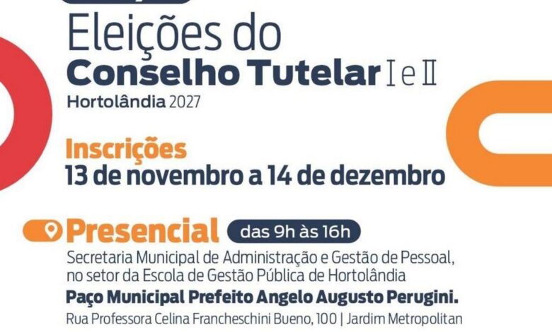Prefeitura de Hortolândia lança edital para eleições 2027 do Conselho Tutelar